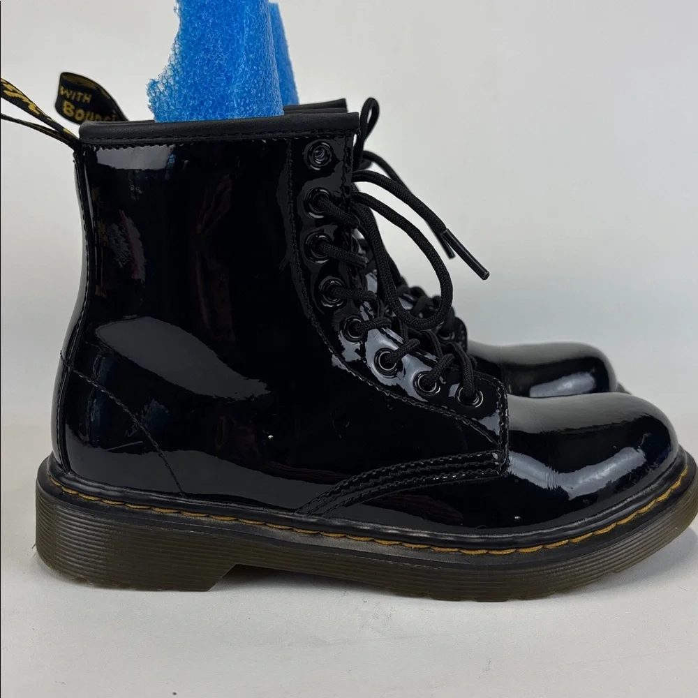 DR MARTENS 1460 8-Eye Patent Boot Black Kids Size 2